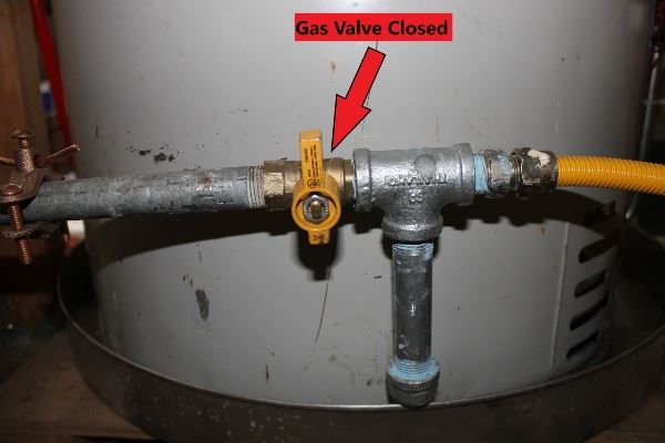 Water Heater Gas Valve Closed 2