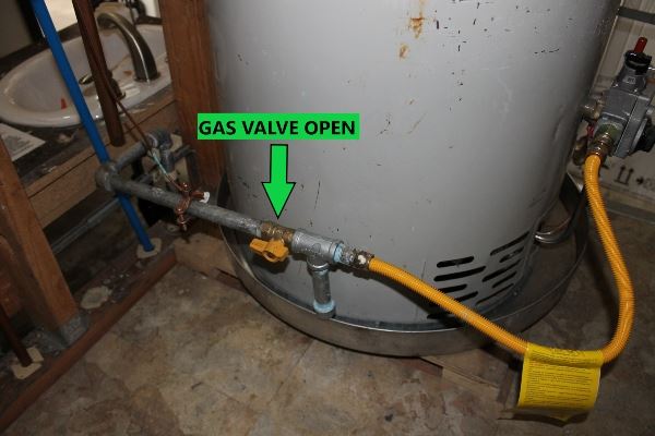 Water Heater Gas Valve Open 1