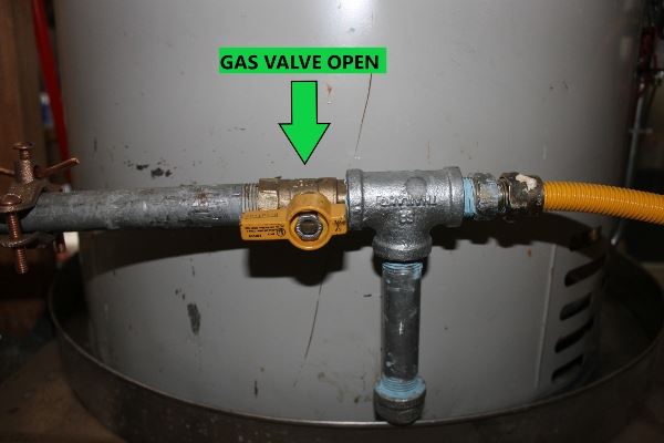 Water Heater Gas Valve Open 2