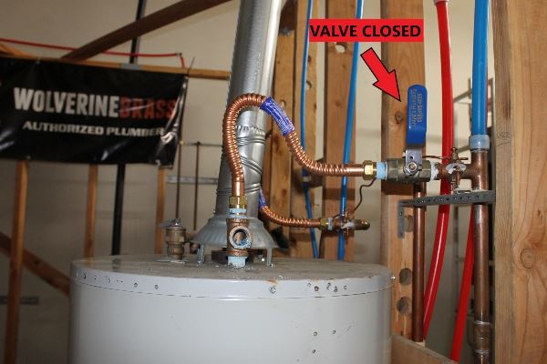 Water Heater Valve Closed 1